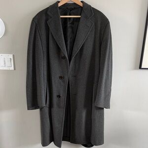 Canali/ Loro Piana Dark Gray Overcoat